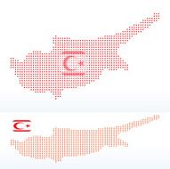 Map of Turkish Republic North Cyprus with Dot Pattern