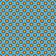 Blue shapes grid with orange elements