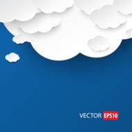 White clouds on sky blue background vector N2