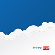 White clouds on sky blue background vector N4