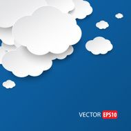 White clouds on sky blue background vector N5