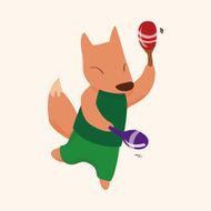 animal fox cartoon theme elements N15