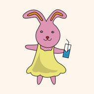 animal rabbit summer cartoon theme elements N15