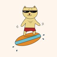 animal cat summer cartoon theme elements N16