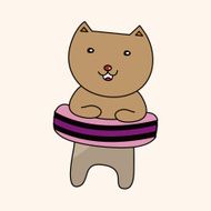 animal cat summer cartoon theme elements N18