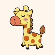 animal giraffe cartoon theme elements N21