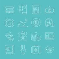Business finance line icon set