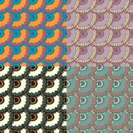 Set of Seamless with abstract colorful floral patterns N17