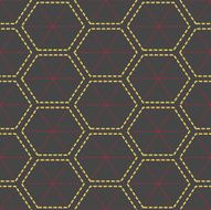 Seamless abstract background made of stitched honeycombs