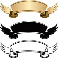 Three ribbon with wings