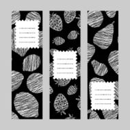 Set of Healthy lifestyle Banners Vertical cards series Fruit Illustration