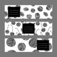 Healthy lifestyle flyers series Set of Horizontal Berry Banners Illustration