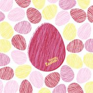 &#039;Happy Easter!&#039; card Easter eggs with Scratched texture