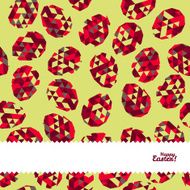&#039;Happy Easter!&#039; card Easter eggs with Low Polygonal Background Seamless