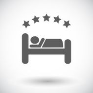 Hotel single flat icon N3
