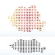 Map of Romania with Dot Pattern