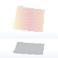 Map of USA Wyoming State with Dot Pattern
