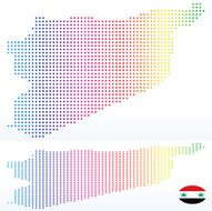 Map of Syrian Arab Republic with Dot Pattern