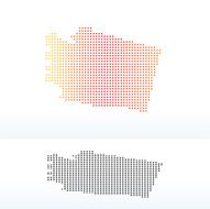 Map of USA Washington State with Dot Pattern
