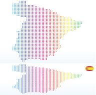 Map of Kingdom Spain with Dot Pattern