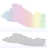 Map of Republic El Salvador with Dot Pattern