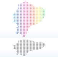 Map of Republic Ecuador with Dot Pattern