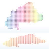 Map of Burkina Faso with Dot Pattern
