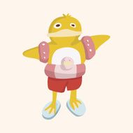 animal duck summer cartoon theme elements N7