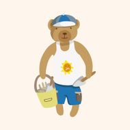 animal bear summer cartoon theme elements N6