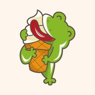 animal frog summer cartoon theme elements N7