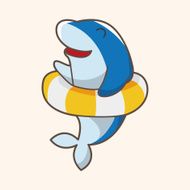animal dolphin summer cartoon theme elements N3