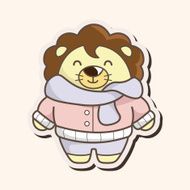 animal lion winter cartoon theme elements N5