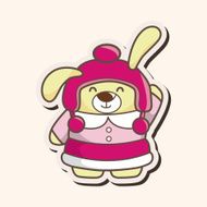 animal rabbit winter cartoon theme elements N12