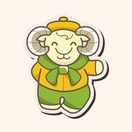 animal goat winter cartoon theme elements N5