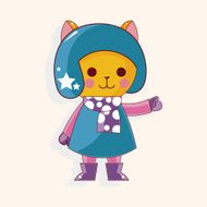 animal cat winter cartoon theme elements N8