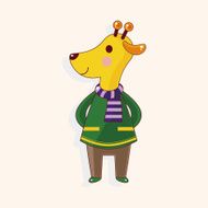 animal giraffe winter cartoon theme elements N5