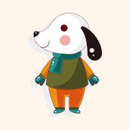 animal dog winter cartoon theme elements N4