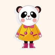animal panda winter cartoon theme elements N8