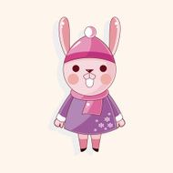 animal rabbit winter cartoon theme elements N13
