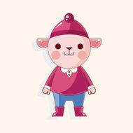 animal sheep winter cartoon theme elements N5