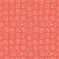 valentine&#039;s day line icon pattern set N8