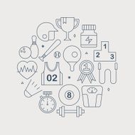 Sport line icon set N2