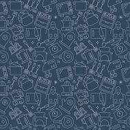 Kitchen line icon pattern set N4