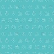 valentine&#039;s day line icon pattern set N9