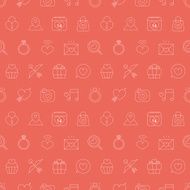 valentine&#039;s day line icon pattern set N10