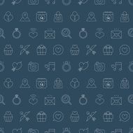 valentine&#039;s day line icon pattern set N11