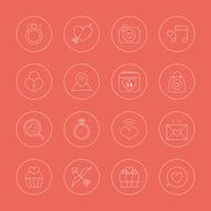 valentine&#039;s day line icon set N3