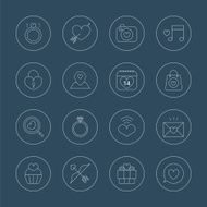 valentine&#039;s day line icon set N5