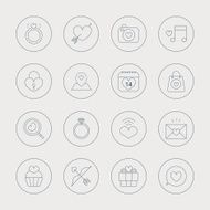 valentine&#039;s day line icon set N7