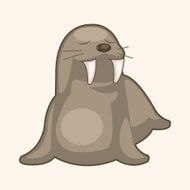 animal sea lion cartoon theme elements N4